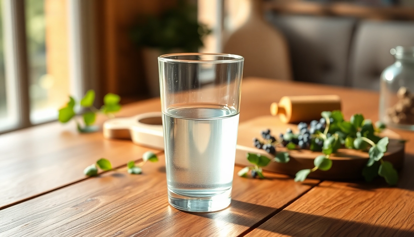 Understanding the benefits of drinking dmso with a clear glass of DMSO against a natural setting.