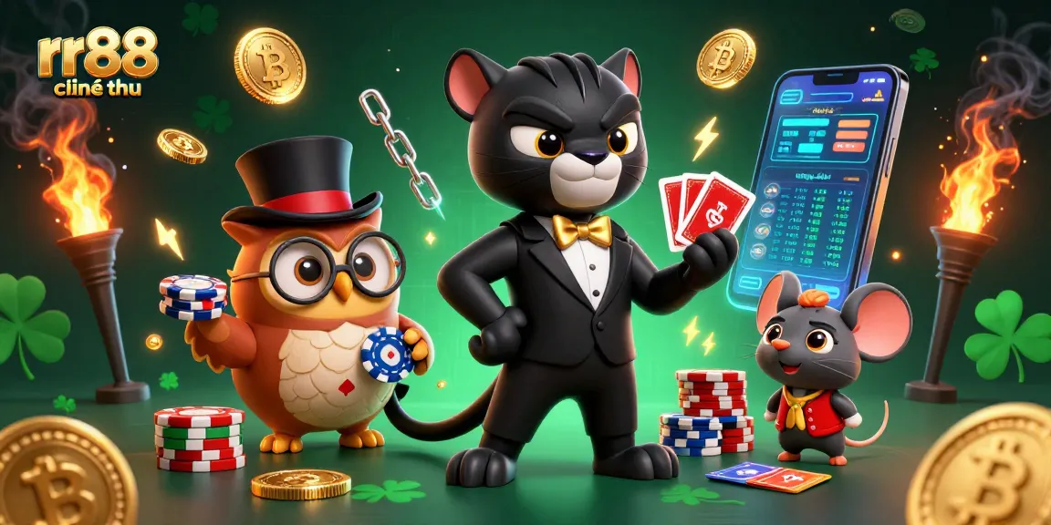 Experience rr88 chính thức with a dynamic group of casino characters in an exciting gaming scene.