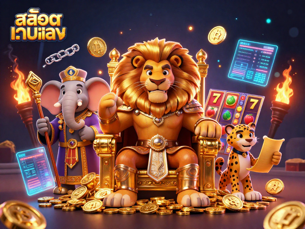 Spin the reels with excitement in สล็อตเว็บตรง featuring a royal lion, wise elephant, and agile cheetah.