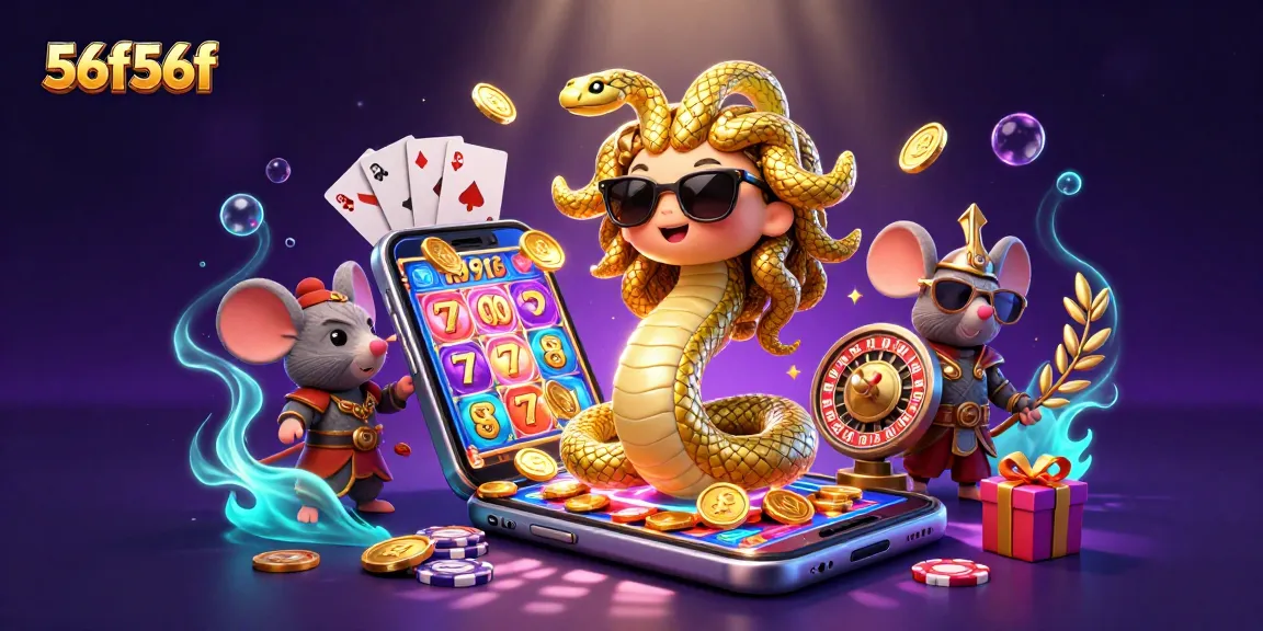Engage with 56f56f’s playful Medusa and warrior mouse amidst exciting slot game action.