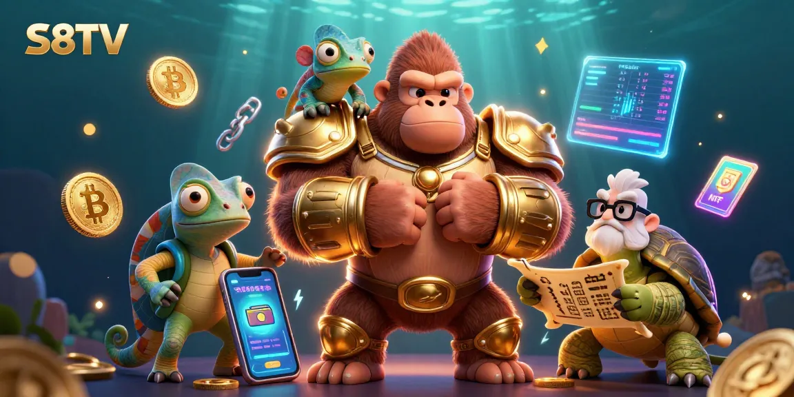 Experience thrilling gameplay with S8TV as the gorilla king and friends dive deep into crypto gambling.